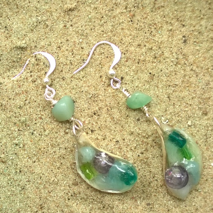 Aqua Shell Earrings